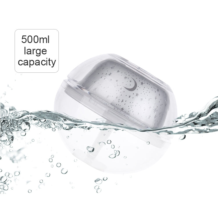 WT-A99 2W Crystal LED Night Light Projection Humidifier Essential Oil Diffuser Air Fresher Mist Maker, Capacity: 500ml, DC 5V