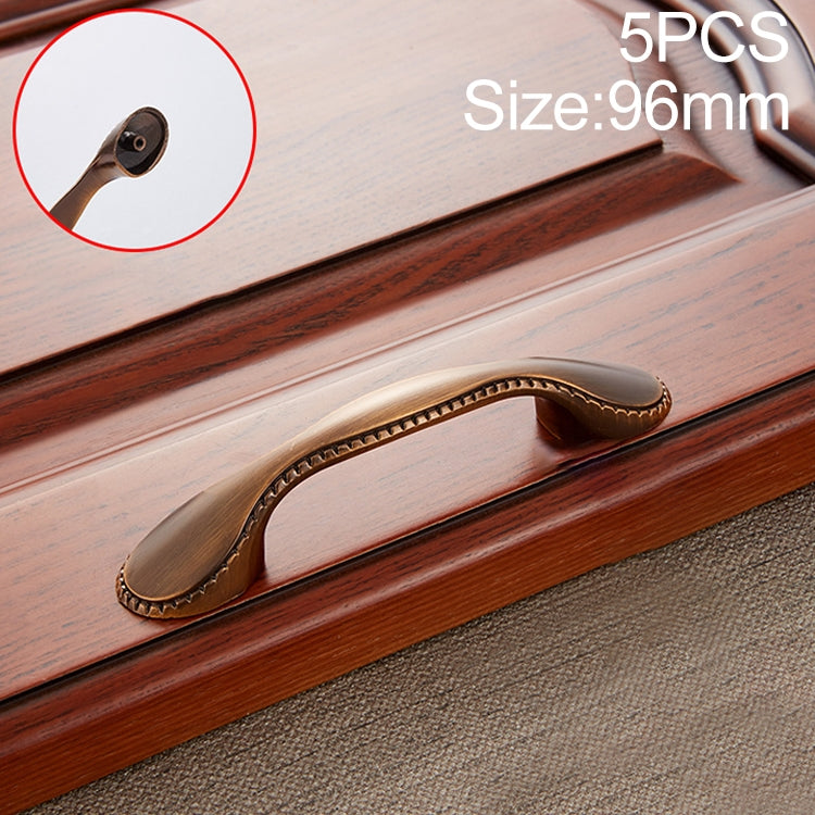 7 PCS Coffee 6009-96 Drawer Cabinet Door European Style Retro Copper Handle