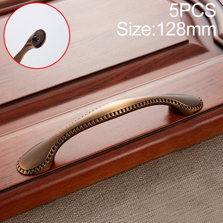 5 PCS Coffee 6009-128 Drawer Cabinet Door European Style Retro Copper Handle