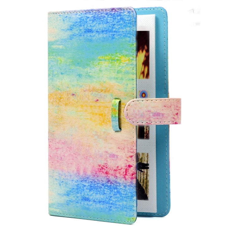 Rainbow Oil Painting Pattern 3 inch DIY PU Mini Creativity Insert Type 32 Pages Exquisite Photo Album for Polaroid