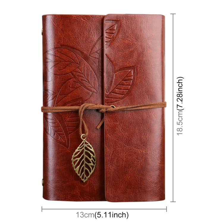 Creative Retro Autumn Leaves Pattern Loose-leaf Travel Diary Notebook, Size: M