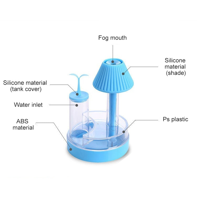 2W 2 in 1 Mushroom Shape USB Charging LED Night Light Ultrasonic Cold Fog Humidifier Built-in power adapter, Capacity: 250ml, DC 5V