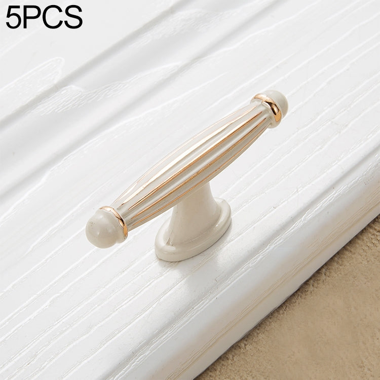 5 PCS 6064 Single Hole Thickened Drawer Cabinet Handle (Ivory)