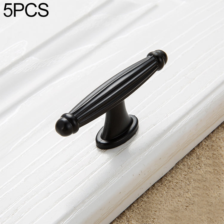 5 PCS 6064 Single Hole Thickened Drawer Cabinet Handle (Black)