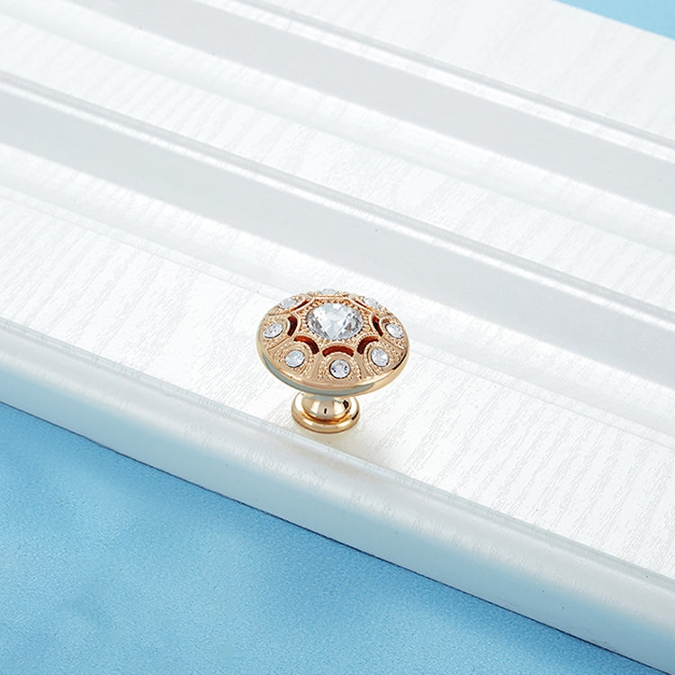 3 PCS 6293 Single Hole Gold Crystal Glass Diamond Drawer Cabinet Handle