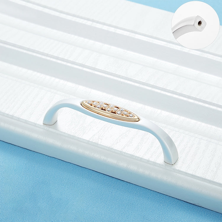 2 PCS 6550_96 Single Hole Silver Crystal Glass Diamond Drawer Cabinet Handle