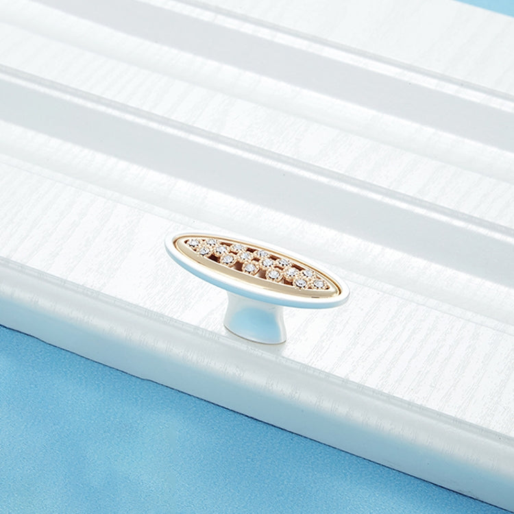 2 PCS 6550 Single Hole Crystal Glass Diamond Drawer Cabinet Handle