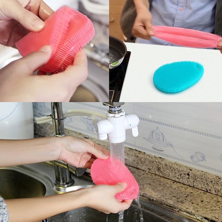 Water Drop Style Antibacterial Washing Brush Kitchen Dish Bowl Pot Cleaning Silicone Scouring Pad