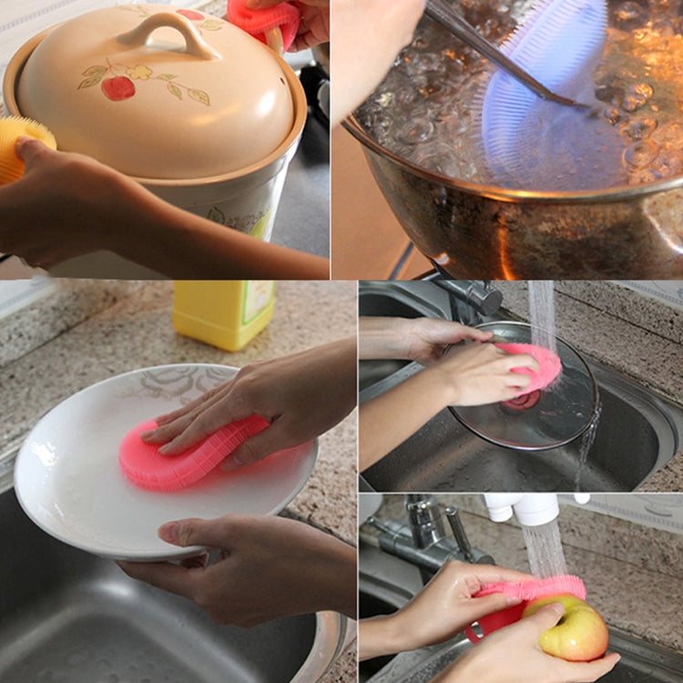 Water Drop Style Antibacterial Washing Brush Kitchen Dish Bowl Pot Cleaning Silicone Scouring Pad