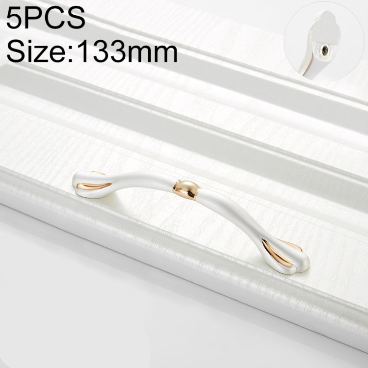 5 PCS 6555-96 Gold + Silver Drawer Cabinet Handle