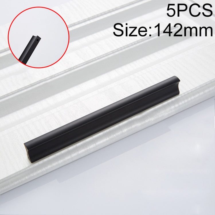 5 PCS 2070-128 Aluminum Alloy Cabinet Door Drawer Handle (Black)