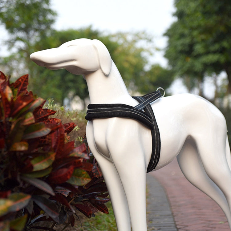Pet Dogs A7 Reflective Polyester Chest Harness Lead Leash Traction Big Dogs Safety Chain Rope Collar, Size: L, 2.5*68*84cm