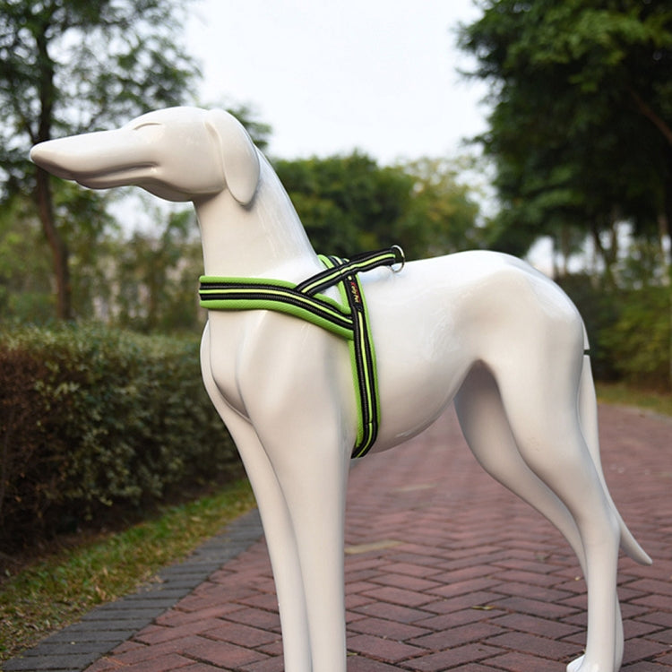 Pet Dogs A7 Reflective Polyester Chest Harness Lead Leash Traction Big Dogs Safety Chain Rope Collar, Size: S, 2.0*50*62cm