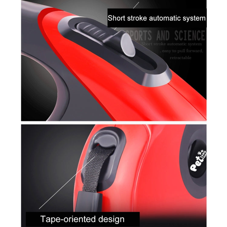 Pet Dogs High Quality Automatic Telescopic Rope ABS Rubber Non-slip Safety Chain Rope, Rope Length: 5m (Red)
