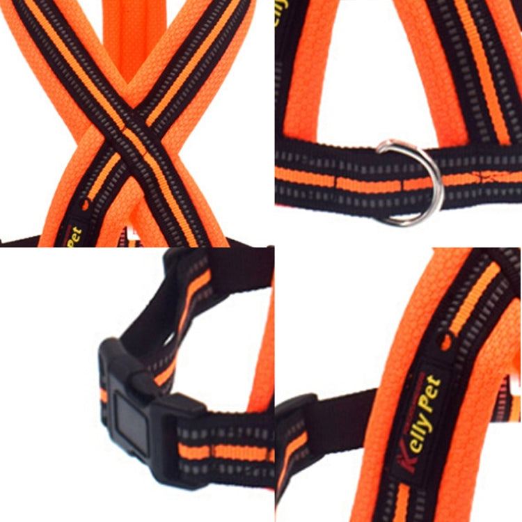 Pet Dogs Nylon Reflective Breathable Comfortable X6 Chest Harness Lead Leash, Width: 2cm, Adjustable Range: 47-60cm