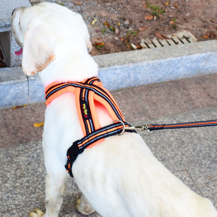 Pet Dogs Nylon Reflective Breathable Comfortable X6 Chest Harness Lead Leash, Width: 2.5cm, Adjustable Range: 57-72cm