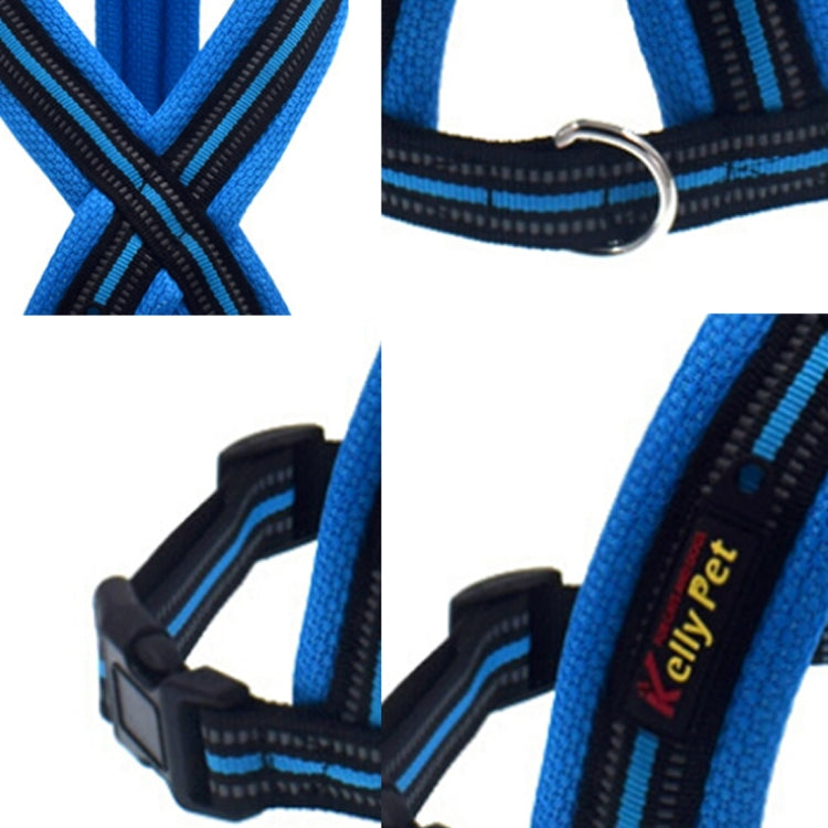 Pet Dogs Nylon Reflective Breathable Comfortable X6 Chest Harness Lead Leash, Width: 2.5cm, Adjustable Range: 60-80cm