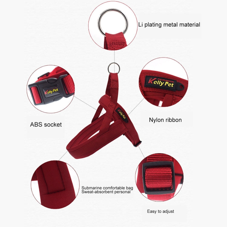 Pet Dogs Nylon Comfortable O-ring A7 Chest Harness Lead Leash, Size: S, Adjustable Range: 50-62cm