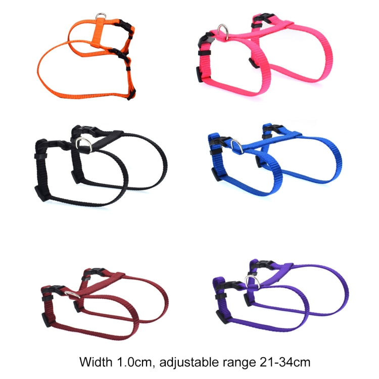 New Style Pet Cats Nylon Chest Strap Traction Lead Leash Collar, Width: 1.0cm, Adjustable Range: 21-34cm