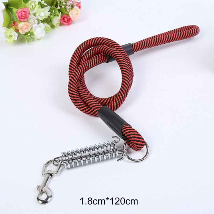 Pet Dogs PP Cruciferae Cushion Round Rope Nylon Neoprene Padding Pets Traction Lead Leash, Size: 1.8*120cm(Red)