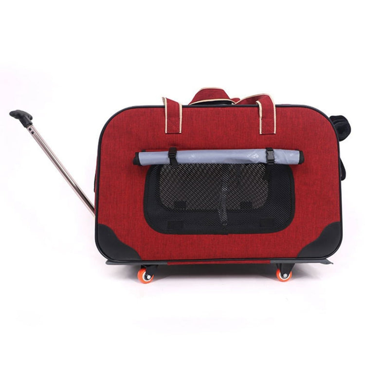 DODOPET Outdoor Portable Foldable Four Wheels Cat Dog Pet Carrier Bag Draw Bar Box