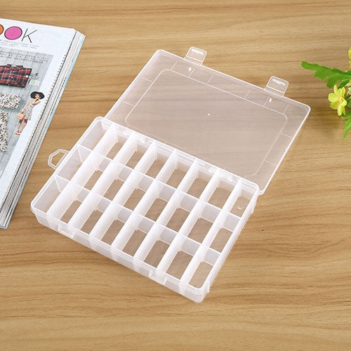 5 PCS Plastic Removable Grid 24 Slots Box Organizer Storage Container for Jewelry Earring