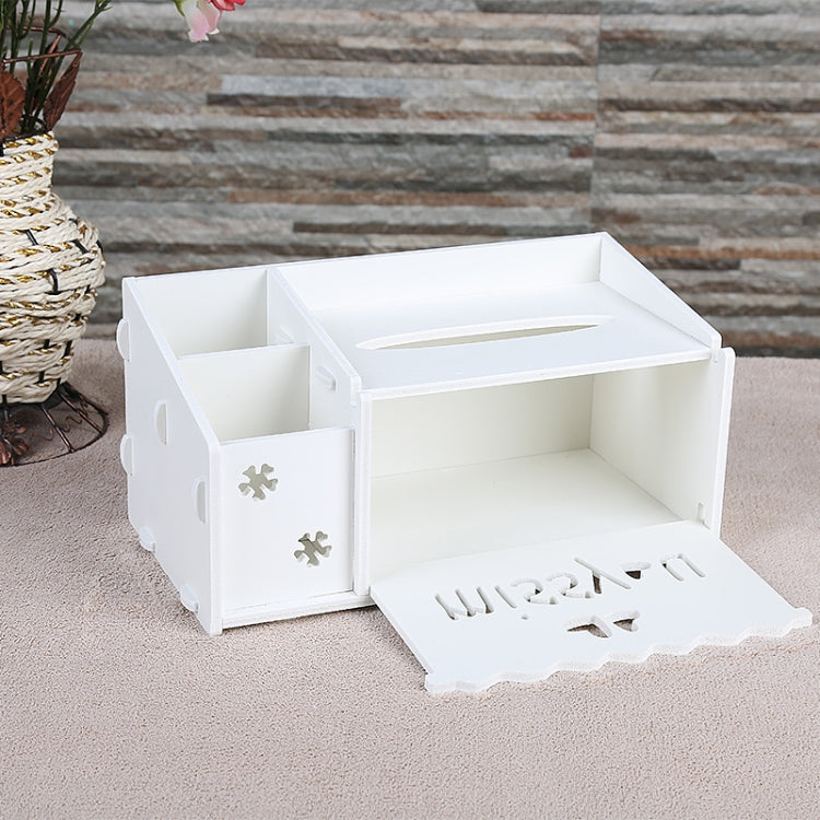 Multi-functional Wooden Carved Pattern Remote Creative Eco-friendly Controller Storage Box Tissue Box