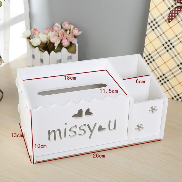 Multi-functional Wooden Carved Pattern Remote Creative Eco-friendly Controller Storage Box Tissue Box