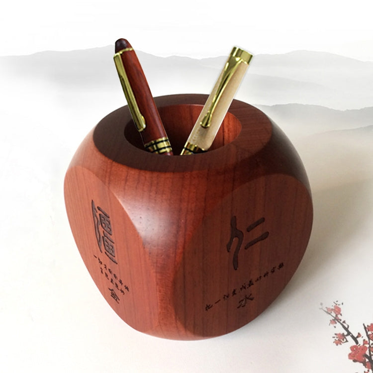 Solid Wood Business Office Artware Rosewood Pen Container,Size:7x7x7cm