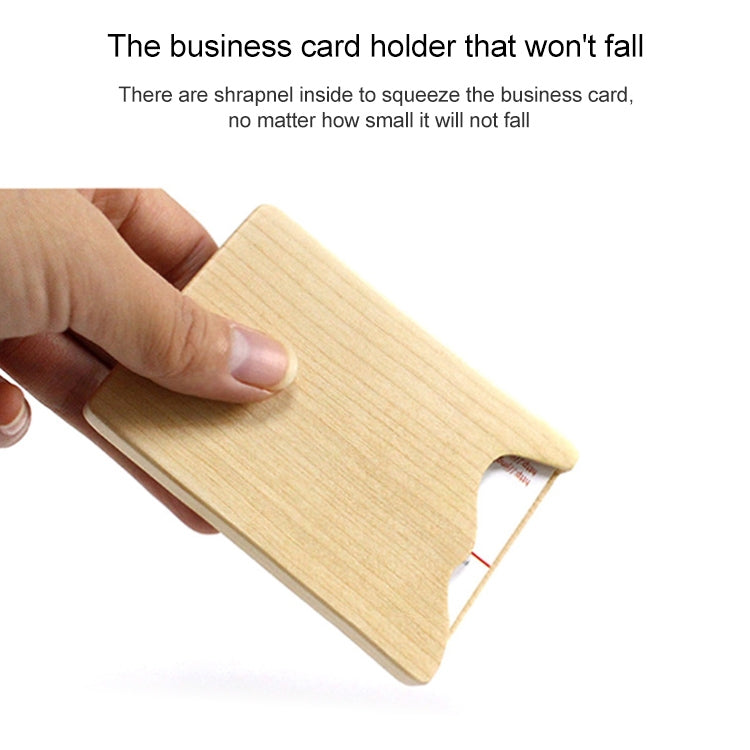 Business Wooden Maple Wave Opening Card Holder Credit Card ID Case Holder