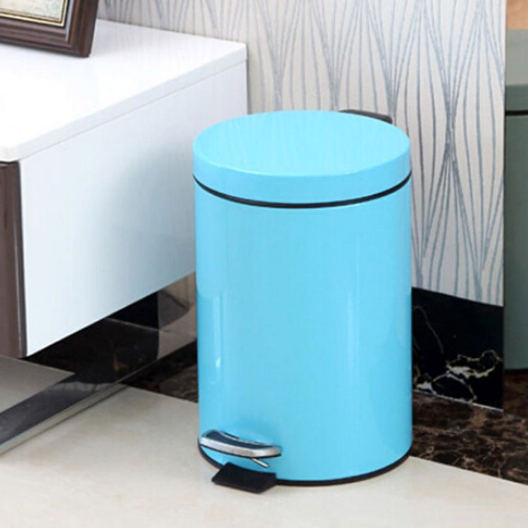 Fashion Round Stainless Steel Household Hotel Office Covered Pedal Trash Bin, Size: 5L