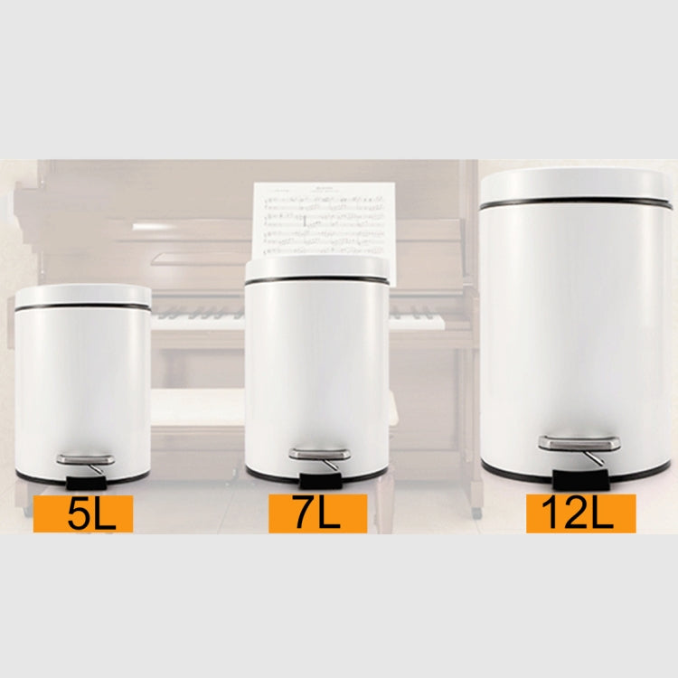 Fashion Round Stainless Steel Household Hotel Office Covered Pedal Trash Bin, Size: 5L