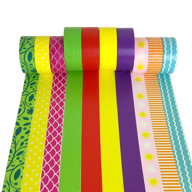 10 PCS F Series Hand Can Tear Cartoon Christmas Day DIY Decorative Stationery Paper Hand Paper Color and Paper Tape