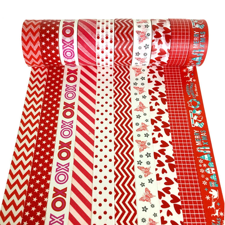 10 PCS G Series Hand Can Tear Cartoon Christmas Day DIY Decorative Stationery Paper Hand Paper Color and Paper Tape