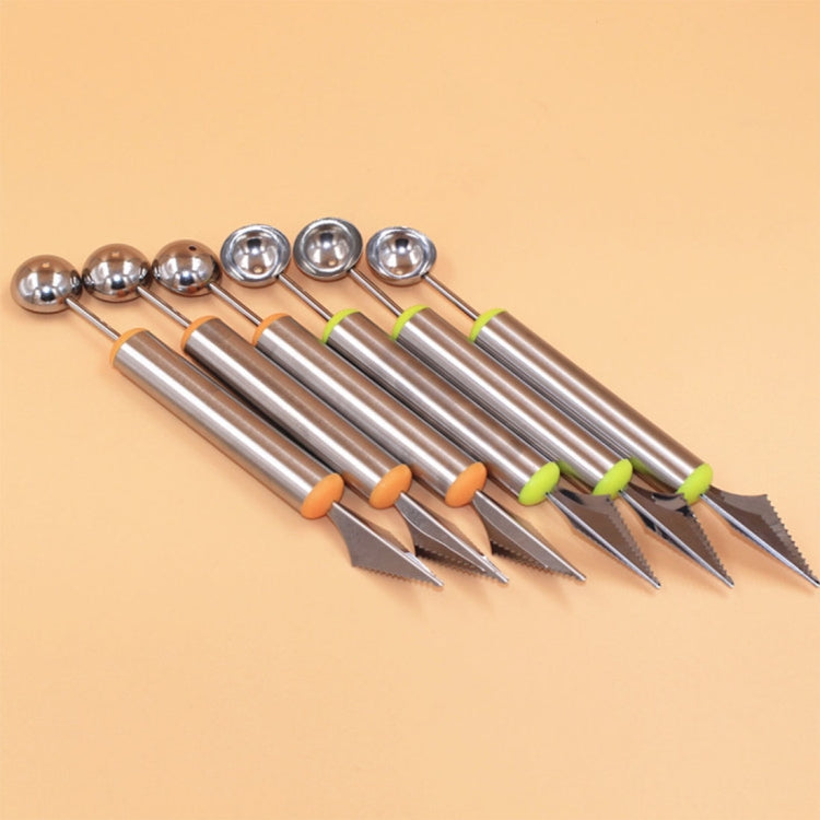 Multifunctional 2 in 1 Melon Baller Scoop Spoon with Fruit Carving Knife Salads Desserts Scooper, Random Color Delivery