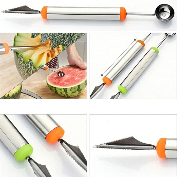 Multifunctional 2 in 1 Melon Baller Scoop Spoon with Fruit Carving Knife Salads Desserts Scooper, Random Color Delivery
