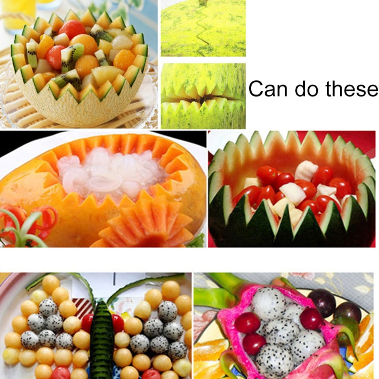 Multifunctional 2 in 1 Melon Baller Scoop Spoon with Fruit Carving Knife Salads Desserts Scooper, Random Color Delivery