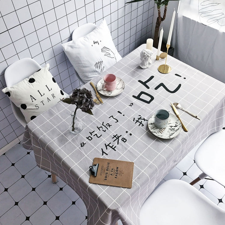 Have Meal Pattern Waterproof Anti-scalding Cotton and Linen Table Cloth, Size: 140 x 140cm