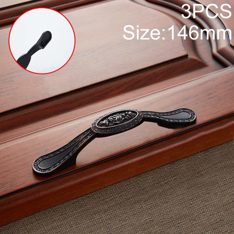 3 PCS 6273-96 Chinese American Style Classic Style Cabinet Handle (Black+Red)