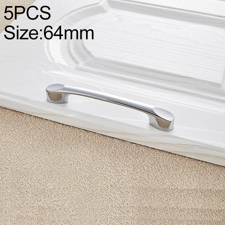 5 PCS 6225_64 Bright Chrome Zinc Alloy Polished Bathroom Cabinet Handle