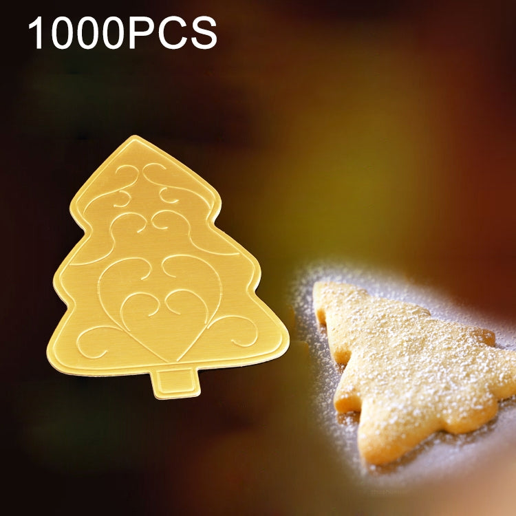 1000 PCS Christmas Tree Cake Cardboard Pad Thick Rigid Golden Cake Mousse Cake Mat