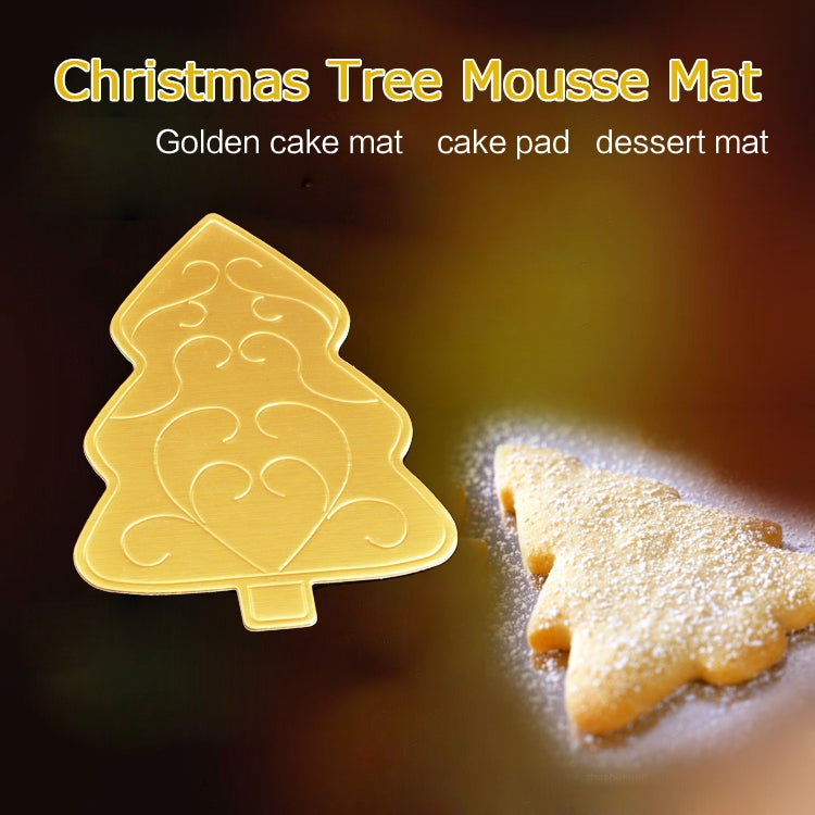 1000 PCS Christmas Tree Cake Cardboard Pad Thick Rigid Golden Cake Mousse Cake Mat