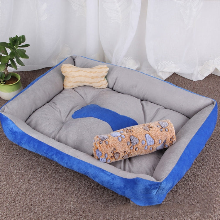 Dog Bone Pattern Big Soft Warm Kennel Pet Dog Cat Mat Blanket, with Blanket Size: L, 80×60×15cm