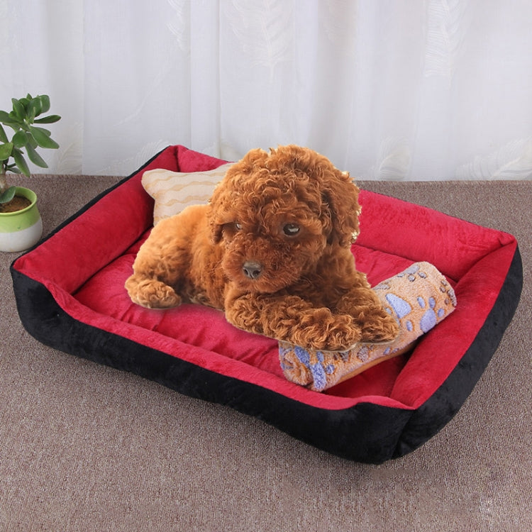 Dog Bone Pattern Big Soft Warm Kennel Pet Dog Cat Mat Blanket, with Blanket Size: XL, 90×70×15cm