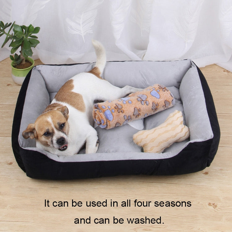 Dog Bone Pattern Big Soft Warm Kennel Pet Dog Cat Mat Blanket, with Blanket Size: XXL, 120×90×18cm