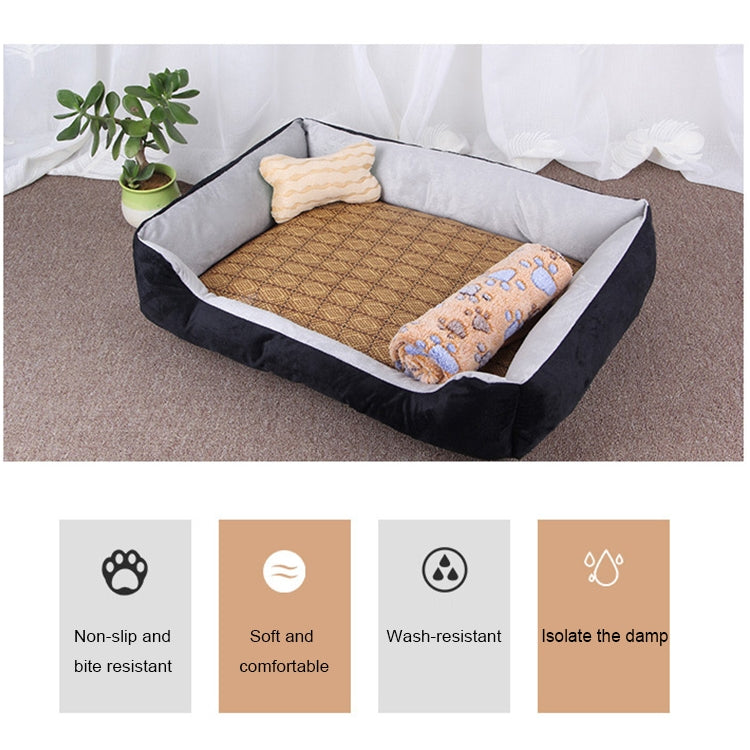 Dog Bone Pattern Big Soft Warm Kennel Pet Dog Cat Mat Blanket, with Blanket Size: XXL, 120×90×18cm