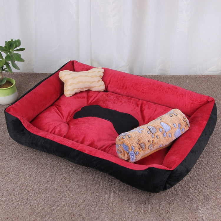 Dog Bone Pattern Big Soft Warm Kennel Pet Dog Cat Mat Blanket,with Blanket Size: XXS, 45×30×15cm