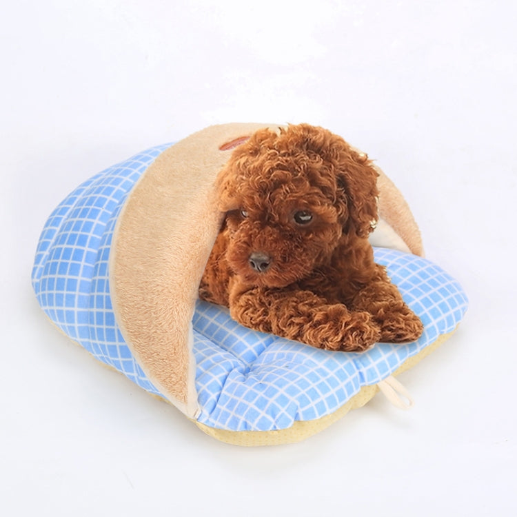 Slipper Shape Warm Thicken Pet Dogs Cats House Size: L, 52×40×32cm (Sky Blue)