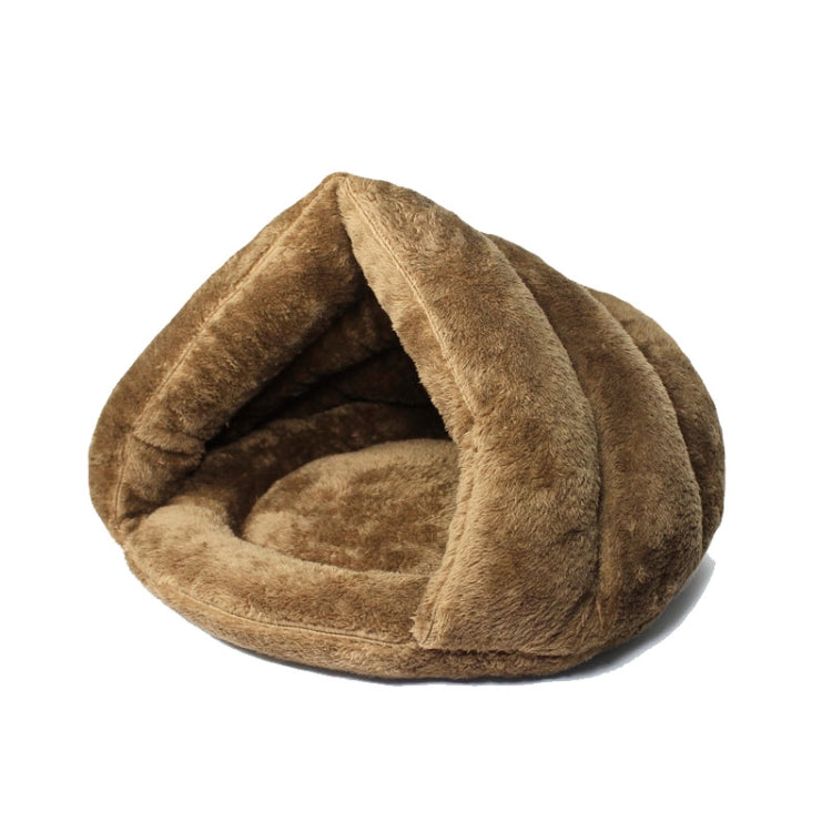Triangular Cat Kennel Warm Thicken Mongolian Yurt Pet Dogs Cats House Size: L, 45×45×33cm
