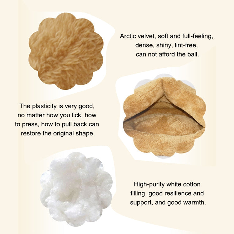 Triangular Cat Kennel Warm Thicken Mongolian Yurt Pet Dogs Cats House Size: L, 45×45×33cm